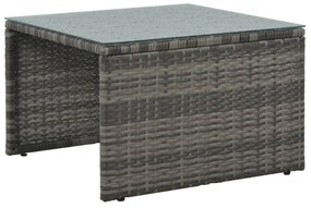 Conjunto lounge de jardim c/ almofadões 3 pcs vime PE cinzento