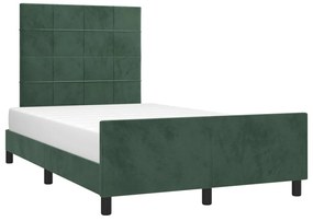 Estrutura de cama com colchão verde escuro 120x190 cm Veludo