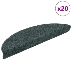 Tapetes de escada adesivos 20 pcs 56x17x3 cm verde