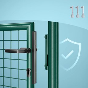 Portão de jardim, porta de jardim, aço galvanizado 106 x 6 x 170 cm Verde