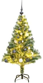 vidaXL Árvore de Natal artificial c/ 150 LEDs conj. bolas e neve 150cm