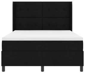Cama Box com Colchão e LED Preta, 140x200 cm, Tecido