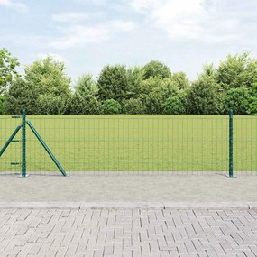 Cerca Euro com 13 Postes Flangeados 0.4x25 m Aço Galvanizado