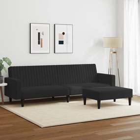 2 pcs conjunto de sofás veludo preto