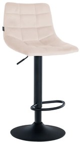 Banco de bar Jerry em veludo com estrutura preta 87-108,5 x 43 x 46,5 cm Bege