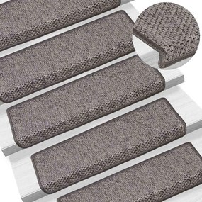 Tapetes escada adesivos aspeto sisal 30pcs 65x21x4 cinza e bege