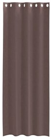 Cortinas de voile com ilhós 2 pcs castanho 140x300 cm