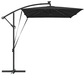 Guarda-sol de Bananeira Cantilever Preto 294 x 200 x 254 cm
