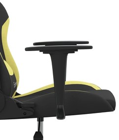 Cadeira gaming de massagens tecido preto e verde-claro