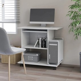 vidaXL Secretária de computador derivados de madeira branco