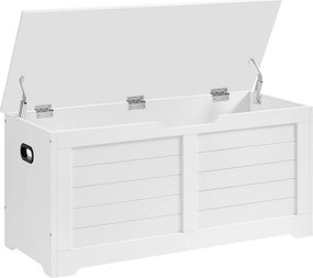 Banco sapateira com espaço de arrumação estilo campestre 40 x 100 x 46 cm Branco