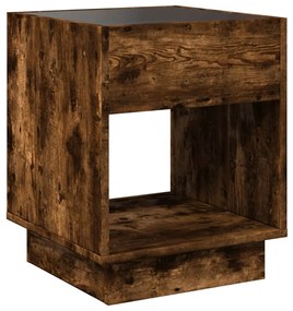 Mesa de cabeceira c/ LED Infinity 40x40x50 cm carvalho fumado