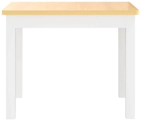 3 pcs conjunto mesa e cadeiras infantil MDF branco e bege