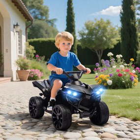 Moto 4 Elétrica 6V Infantil para crianças dos 18 aos 56 meses, 70 x 42 x 45 cm, Motor de 6 V, Preto