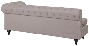 Sofá de canto à esquerda 6 lugares em tecido creme CHESTERFIELD Beliani