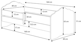 Cama infantil Fala 160x80 com gaveta branca - colchão e estrado incluído