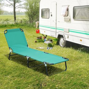 Espreguiçadeira dobrável e reclinável em tecido Oxford para praia, campismo e piscina, 188 x 56 x 28 cm, verde