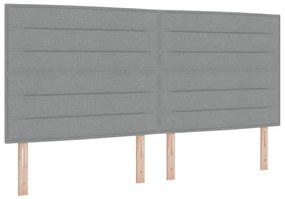 Estrutura de Cama vidaXL em Cinza Claro, 200x200 cm, Tecido