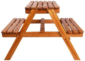 Mesa de piquenique com guarda-sol 79x90x60 cm acácia maciça