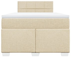 Cama boxspring com colchão 120x190 cm tecido cor creme