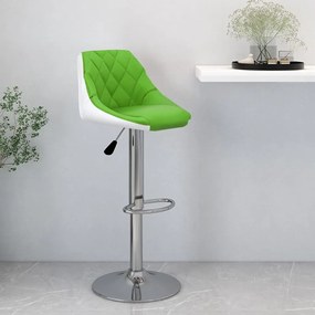 vidaXL Banco de bar couro artificial verde e branco