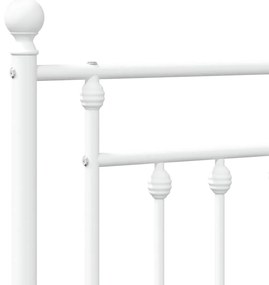 Estrutura de cama com cabeceira 135x190 cm metal branco