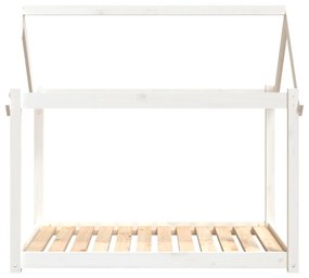 Cama para cães 111x80x100 cm madeira de pinho maciça branco