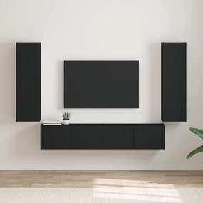 vidaXL Armário de TV de Parede 2 pcs Preto 30 x 31 x 100 cm