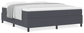 Cama Box com colchão cinza escuro, tamanho Super King, feita de tecido