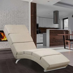 Poltrona Chaise Longue Londres 186 x 55 x 89 cm em tecido cor areia