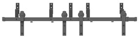 Kit de ferragens para porta deslizante 152,5 cm aço preto