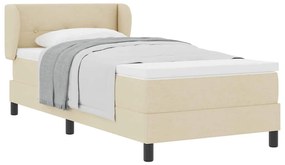 Cama Box Spring com Colchão Creme 90x200 cm Tecido