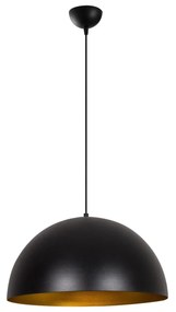 Candeeiro Chandelier Sivani – Preto e Dourado – Diâmetro 50 cm, Altura