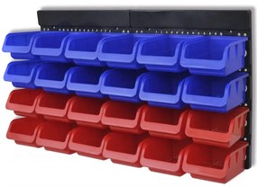 Organizador ferramentas montado na parede, 2 pçs, vermelho &amp; azul