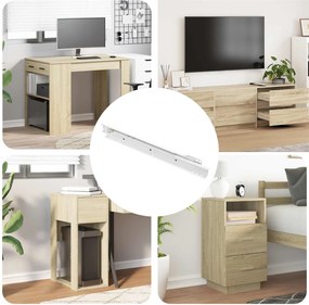 vidaXL Corrediça de Gaveta 12 pcs Branco 300 mm Aço