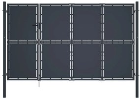 Portão de jardim 350x150 cm aço antracite