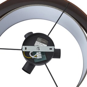 Plafon moderno bronze escuro com taupe 50cm 3-luzes - Drum Duo