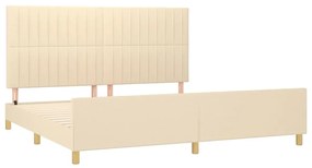 Estrutura de cama sem colchão 200x200 cm tecido cor creme