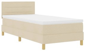 Cama Box Spring com Colchão Creme 100x200 cm Tecido