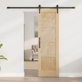 Porta Deslizante vidaXL com Conjunto de Hardware 61x198.5 cm Madeira S