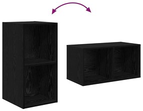 Gabinete de TV de Parede 2 pcs Carvalho Preto 37 x 37 x 72 cm