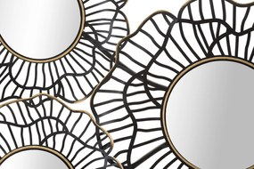 DECORAÇÃO DE PAREDE OSAKA COM ESPELHOS 121x5x56 CM PRETO/DOURADO