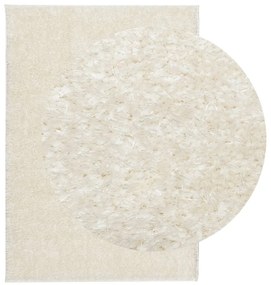 Tapete de pelo alto aspeto brilhante ISTAN 140x200cm cor creme