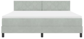 Cama Box com Colchão vidaXL Cinza Claro Super King Veludo