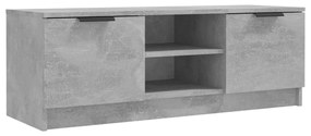 Móvel p/ TV 102x35x36,5 cm madeira processada cinzento cimento