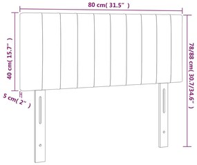 Cabeceira cama luzes LED tecido 80x5x78/88cm cinza-acastanhado