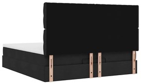 Estrutura de cama otomana com colchão 160x200 cm tecido preto