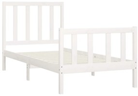 Estrutura de cama 100x200 cm madeira maciça branco