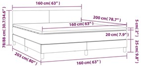 Cama box spring c/ colchão/LED 160x200 cm veludo preto
