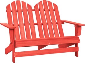 vidaXL Cadeira de jardim Adirondack 2 lugares abeto maciço vermelho